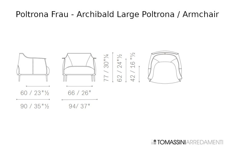 Poltrona Archibald Large in pelle blu (Offerta Expo) Poltrona Frau - 9