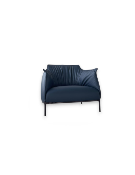 Archibald Large Blue Leather Armchair (Expo Offer) Poltrona Frau - 8