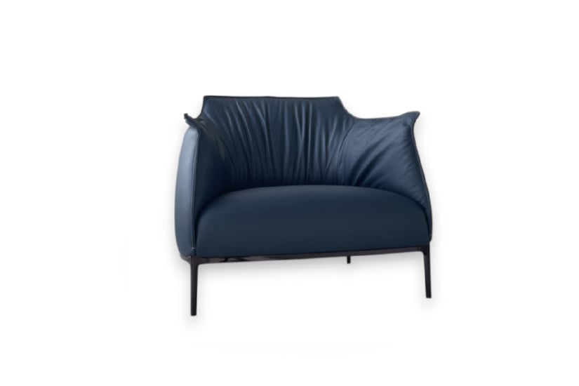 Fauteuil Archibald Large en cuir bleu (Offre Expo) Poltrona Frau - 8