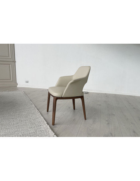 Chaise Sophie Lite en cuir beige (Offre Expo) - 1