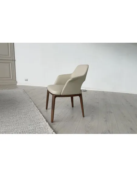 Sophie Lite Beige Leather Chair (Expo Offer)  - 1