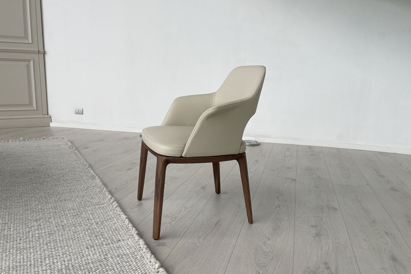 Sedia Sophie Lite in pelle beige (Offerta Expo)  - 1