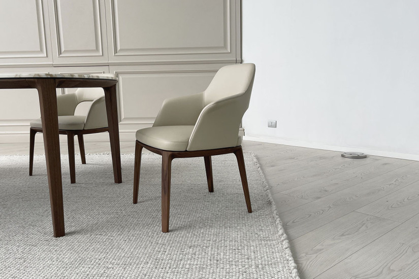 Chaise Sophie Lite en cuir beige (Offre Expo) - 2