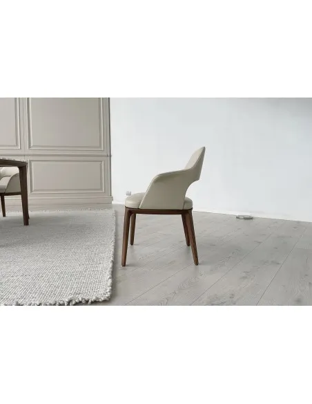 Sophie Lite Beige Leather Chair (Expo Offer)  - 3