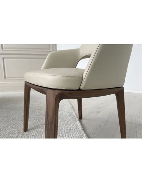 Sophie Lite Beige Leather Chair (Expo Offer)  - 4