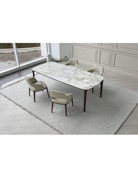 Chaise Sophie Lite en cuir beige (Offre Expo) - 6