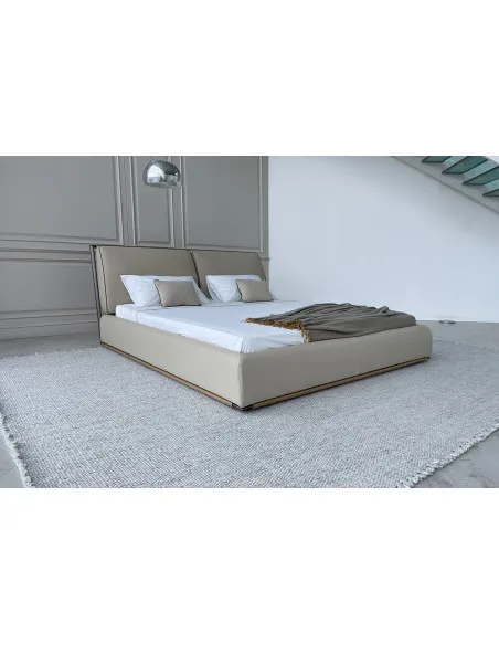 Adam Beige Leather Bed (Expo Offer) Giorgetti - 2