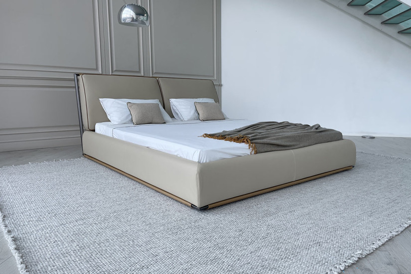 Lit Adam en cuir beige (Offre Expo) Giorgetti - 2