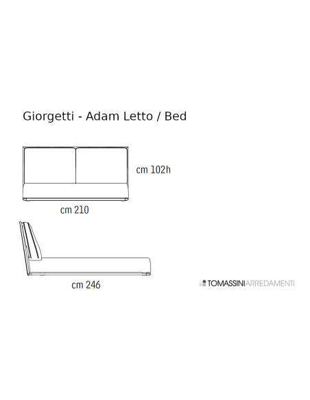 Adam Beige Leather Bed (Expo Offer) Giorgetti - 8