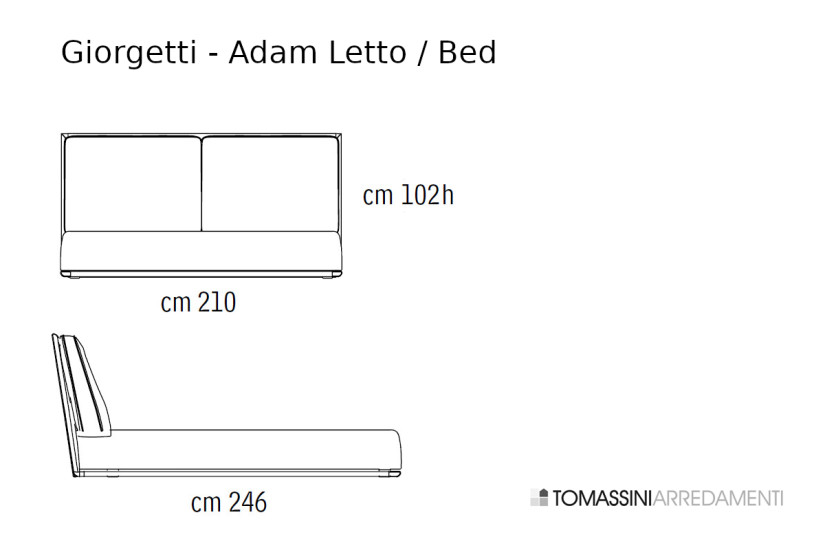 Lit Adam en cuir beige (Offre Expo) Giorgetti - 8