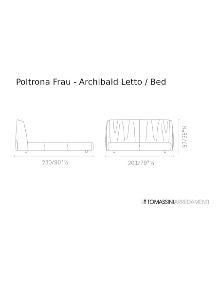 Letto Archibald Bed in pelle blu (Offerta Expo) Poltrona Frau - 8