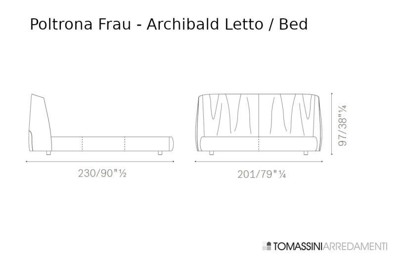 Letto Archibald Bed in pelle blu (Offerta Expo) Poltrona Frau - 8