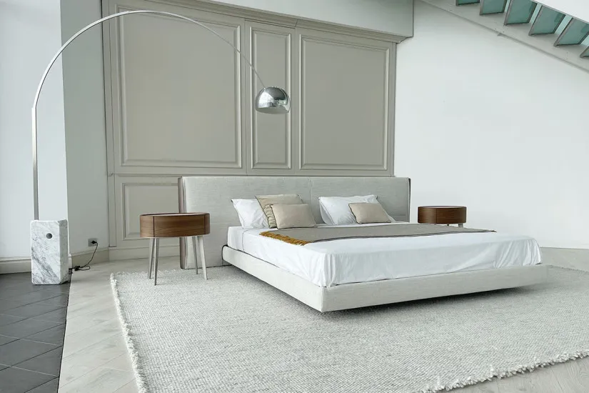 Yume Bed in Sand-Colored Fabric (Expo Offer) Poliform - 3