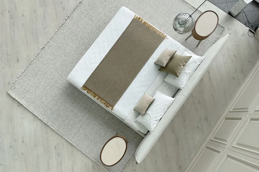 Yume Bed in Sand-Colored Fabric (Expo Offer) Poliform - 7