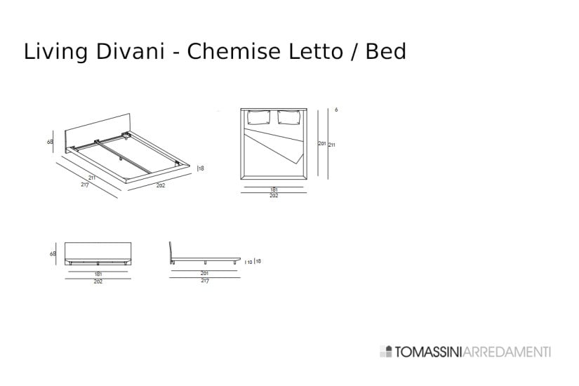 Letto Chemise Bed in pelle beige (Offerta Expo) Living Divani - 7