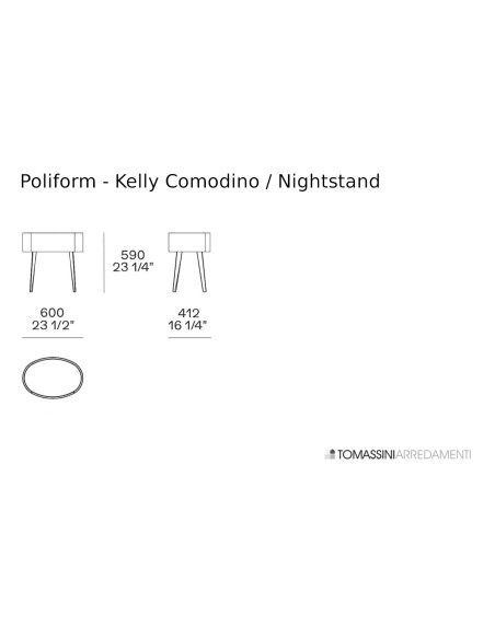 Comodino Kelly in noce canaletto (Expo Offer) Poliform - 8