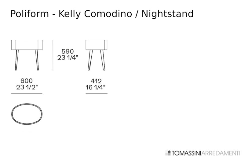Comodino Kelly in noce canaletto (Expo Offer) Poliform - 8