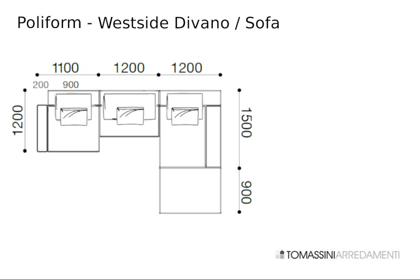 Divano Westside tortora (Offerta Expo) Poliform - 7
