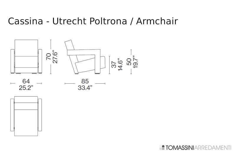 Utrecht Orange Armchair (Expo Offer) Cassina - 8