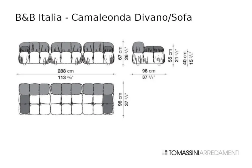 Camaleonda Olive Green Sofa B&B Italia - 8