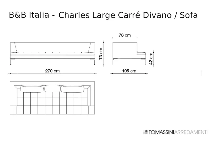 Divano Charles Large Carré B&B Italia - 3