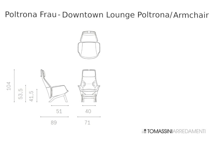 Downtown Lounge Armchair Poltrona Frau - 7