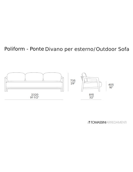 Ponte Outdoor Sofa Poliform - 4