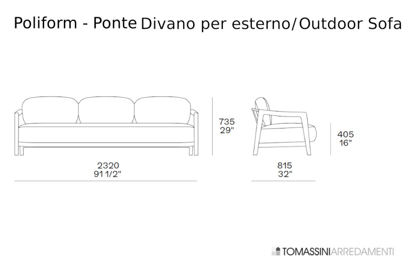 Ponte Outdoor Sofa Poliform - 4