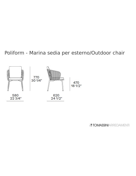 Marina Outdoor Chair Poliform - 5