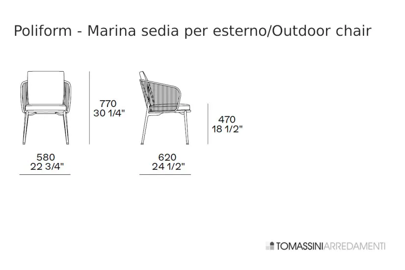 Marina Outdoor Chair Poliform - 5