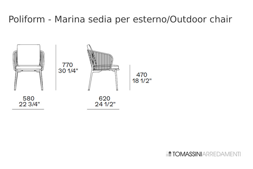 Sedia Outdoor Marina Poliform - 5