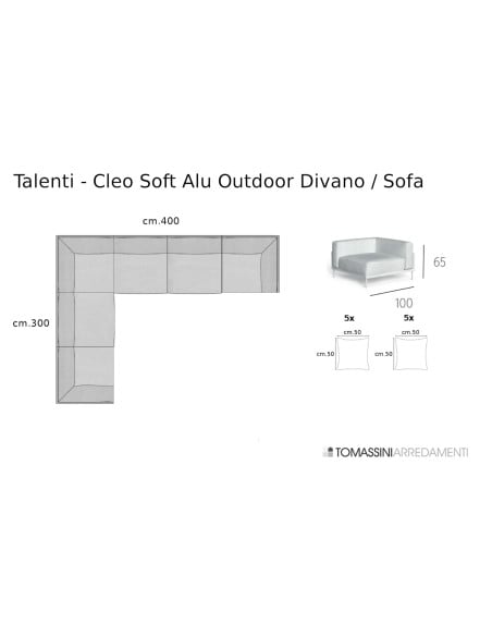 Cleo Soft Alu Outdoor Grey Sofa (Expo Offer) Talenti - 9