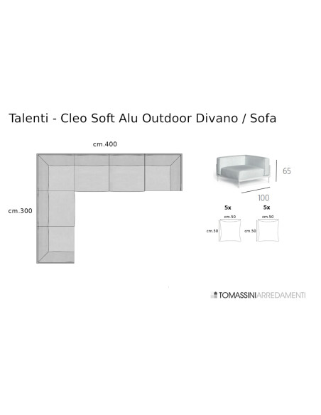 Divano da esterno Cleo Soft Alu grigio (Offerta Expo) Talenti - 9