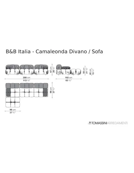 Camaleonda Olive Green Sofa with 4 Elements (Expo Offer) B&B Italia - 7