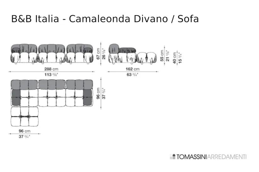 Camaleonda Olive Green Sofa with 4 Elements (Expo Offer) B&B Italia - 7
