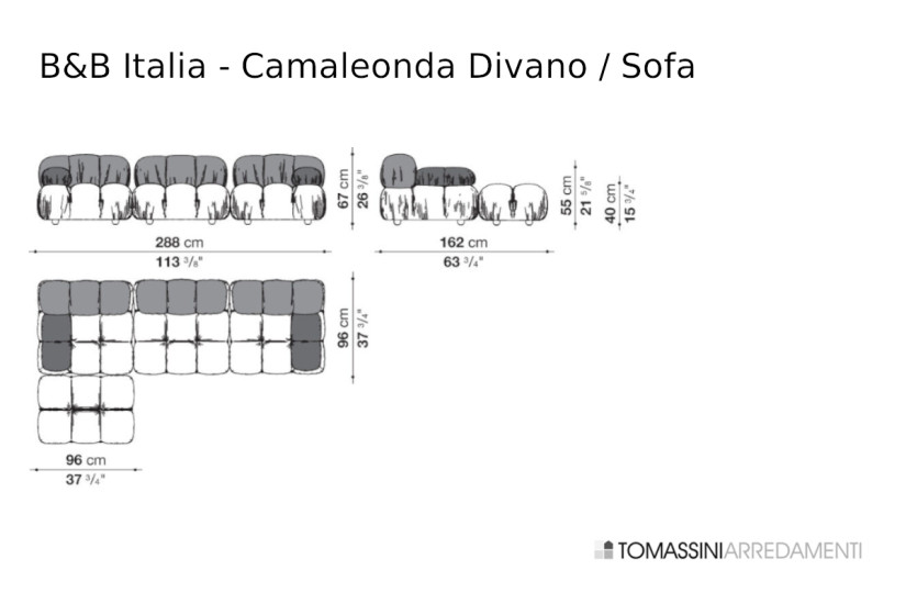 Canapé Camaleonda vert olive à 4 éléments (Offre Expo) B&B Italia - 7