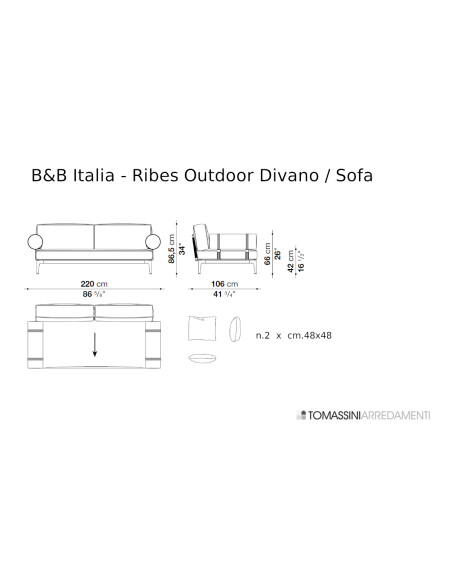 Canapé d'extérieur Ribes rayé B&B Italia Outdoor - 7