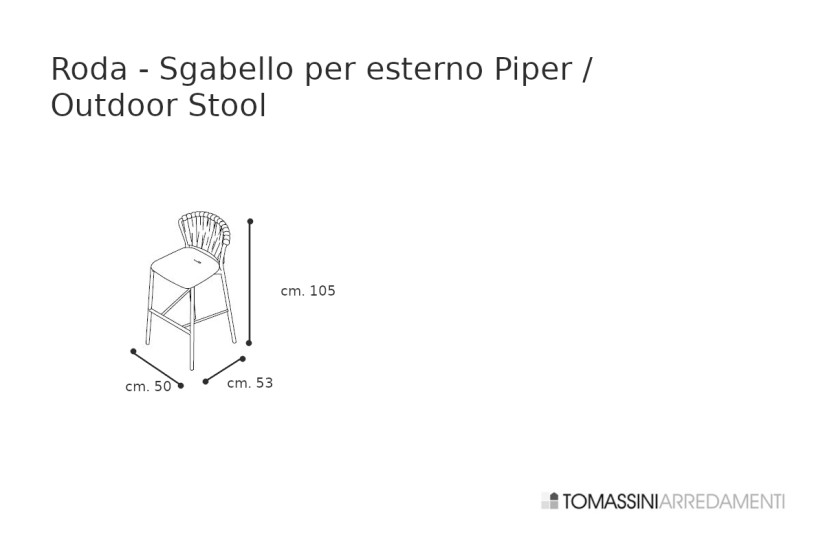 Sgabello per esterno Piper Roda - 5