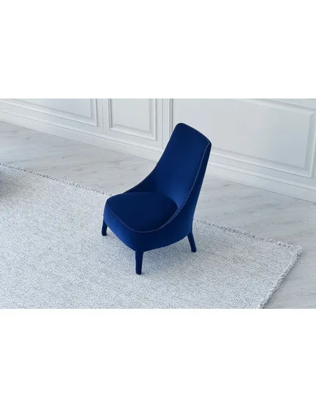 Febo Blue Bergère Armchair Maxalto - 5