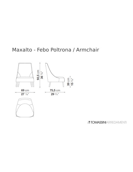 Fauteuil Bergère Febo bleu (Offre Expo) Maxalto - 7