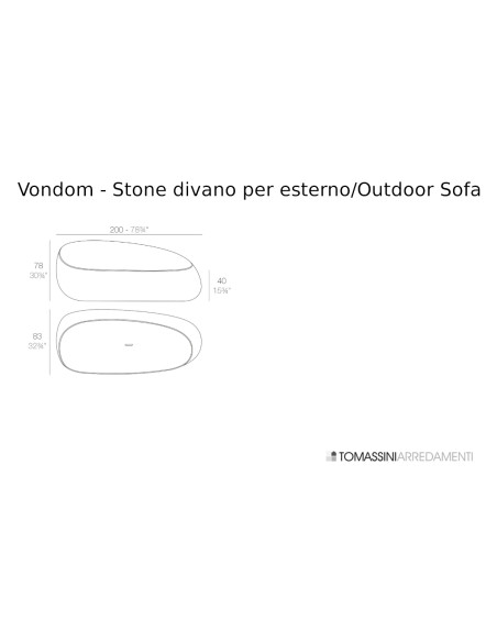 Divano per esterno Stone Vondom - 8