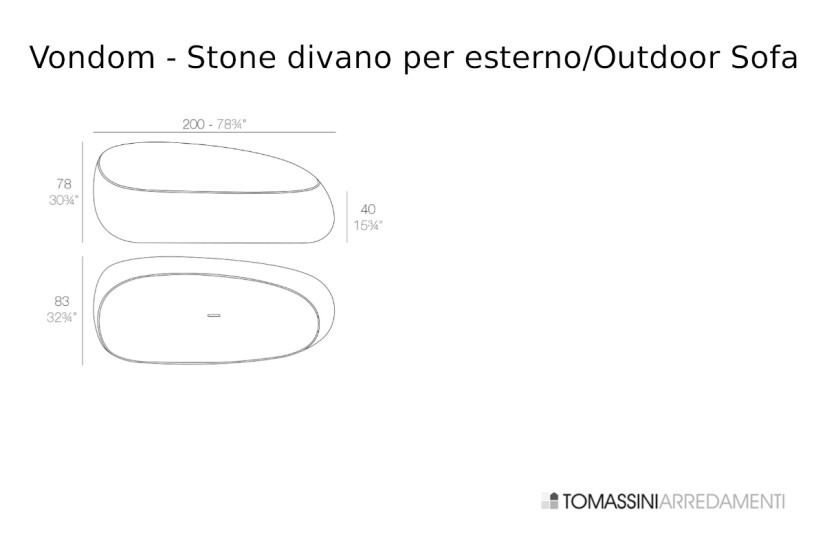 Divano per esterno Stone Vondom - 8