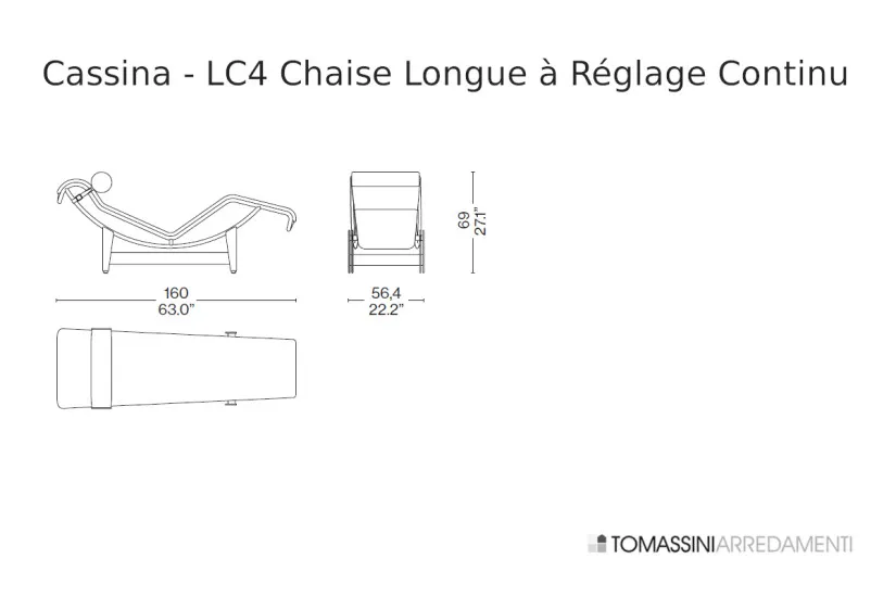 Chaise Longue à Réglage Continu LC4 cavallino (Offerta Expo) Cassina - 9