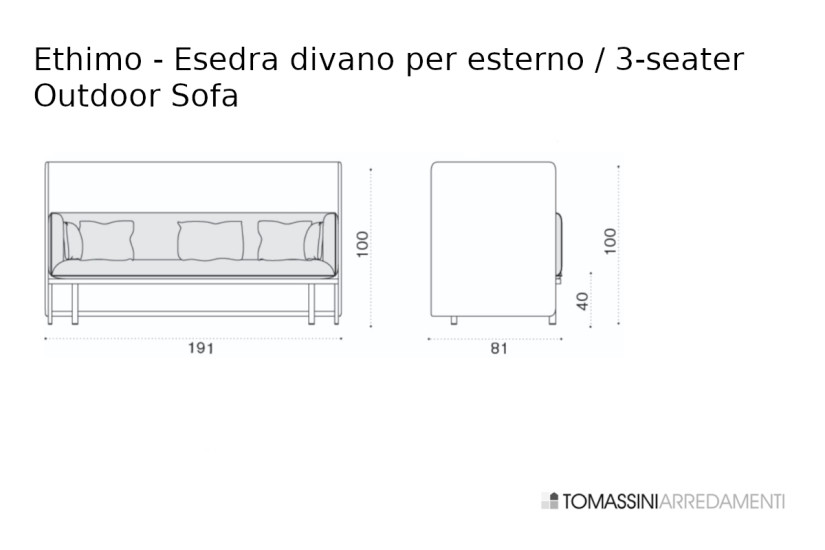 Divano per esterno Esedra Ethimo - 6