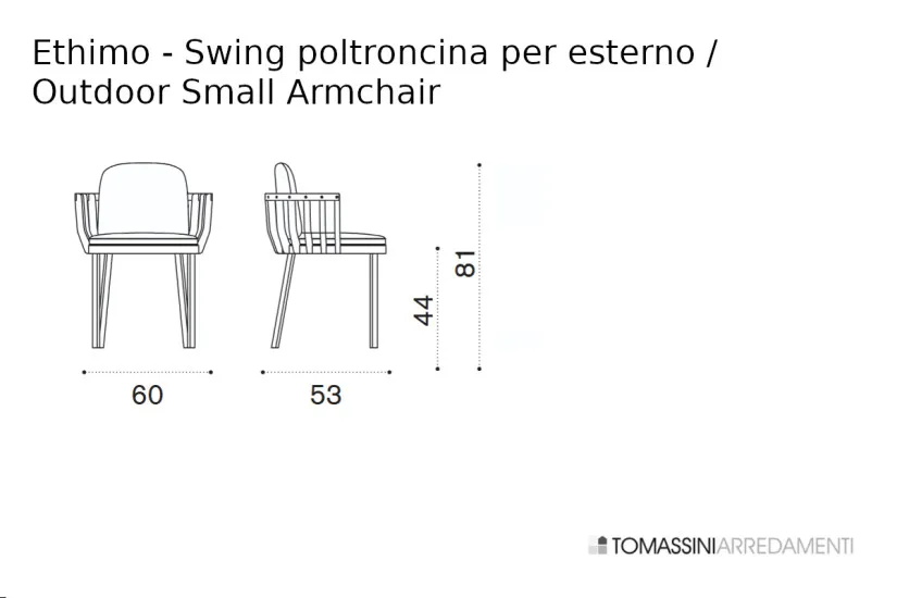 Swing Outdoor Small Armchair Ethimo - 7