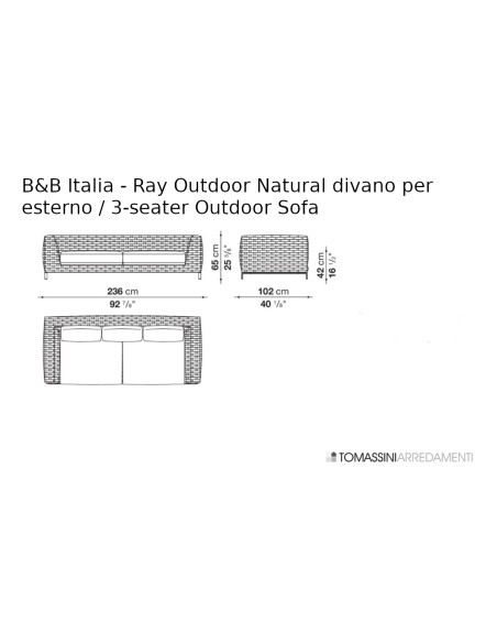 Ray Outdoor Natural Sofa B&B Italia Outdoor - 11