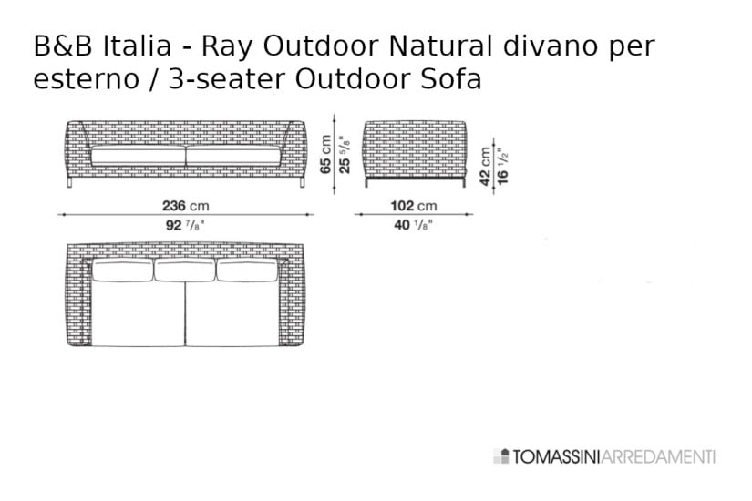 Ray Outdoor Natural Sofa B&B Italia Outdoor - 11