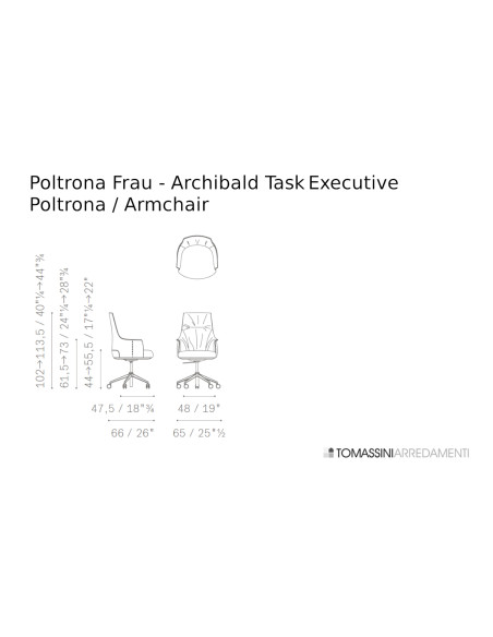 Archibald Task Executive Bordeaux Armchair (Expo Offer) Poltrona Frau - 7