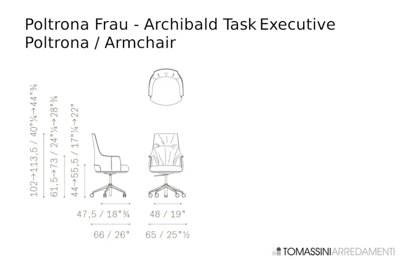 Poltrona Archibald Task Executive bordeaux (Offerta Expo) Poltrona Frau - 7
