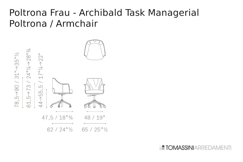 Fauteuil Archibald Task Managerial bordeaux (Offre Expo) Poltrona Frau - 7